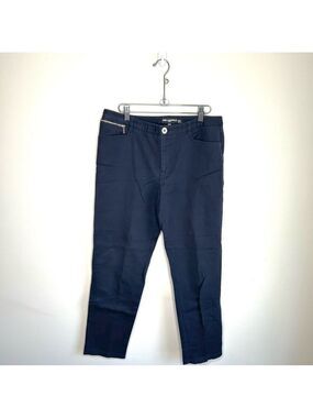 Karl Lagerfeld Navy Cotton Stretch Slim Fit Trousers Size 8